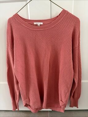 Matty M Dusty Rose Textured Crewneck Sweater